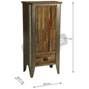 Armoire en bois et métal Marron - Métal - 54 x 111 x 35 cm