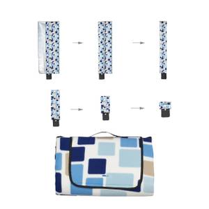 XXL Picknickdecke 200x300 cm Muster Beige - Blau - Weiß - Metall - Kunststoff - Textil - 200 x 1 x 300 cm