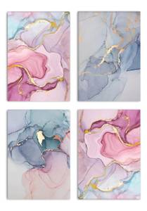 Aquarell Rosa Poster Set Papier - 70 x 50 x 70 cm