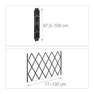 Ausziehbares Hundeabsperrgitter schwarz Schwarz - Bambus - Metall - 130 x 88 x 3 cm