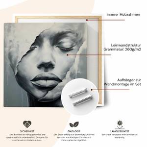 Leinwandbild Frau Gesicht Abstraktion 40 x 40 x 40 cm