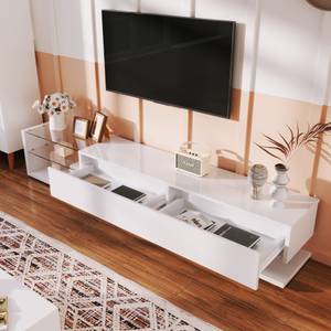 Buffet TV Cronus Ⅱ Marron - Blanc brillant - Blanc