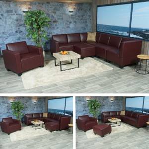 Couch-Garnitur Moncalieri (3-teilig) Braun - Kunstleder - 254 x 76 x 201 cm