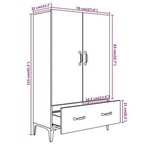 Highboard DE6942 Eiche Schwarzbraun Dekor