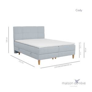 Boxspringbett Cody Hellblau - Breite: 140 cm