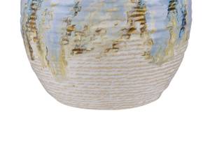 Blumenvase BERGE Beige - Blau - Gold - Stein - 20 x 19 x 20 cm