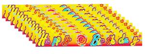 Girlande Happy Birthday Set 10tlg. Kunststoff - 90 x 10 x 1 cm