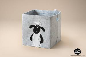 Aufbewahrungsbox Shaun ohne Deckel Grau - Kunststoff - 33 x 27 x 4 cm