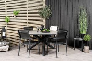 Gartenmöbel-Set Parma (5-teilig) Schwarz - Metall - 140 x 73 x 140 cm