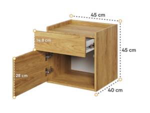 Nachtkonsole TEEN FLEX Braun - Holzwerkstoff - 45 x 45 x 40 cm