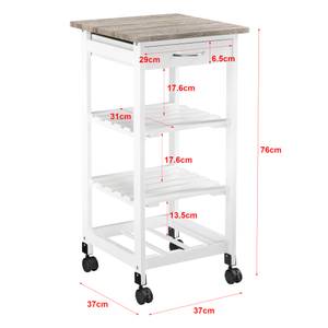 Chariot de Service Biel Blanc - Bois manufacturé - 37 x 76 x 37 cm