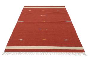 Kelim Modern - 180x120cm Rot - Naturfaser - 120 x 1 x 180 cm