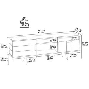 TV-Schrank Termini weiß Weiß - Holzwerkstoff - 180 x 64 x 37 cm