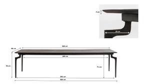 Table Bug Noir - Métal - Bois massif - Bois/Imitation - 300 x 76 x 90 cm