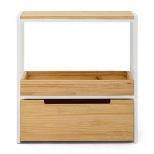 Console Icub plateau+cont. 32x70 BL-NA Blanc - Bois massif - Bois/Imitation - 70 x 75 x 32 cm