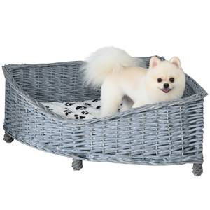 Hundebett D04-162V01 Grau - Polyrattan - 68 x 32 x 68 cm