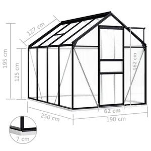 Gewächshaus 3000921 Tiefe: 250 cm