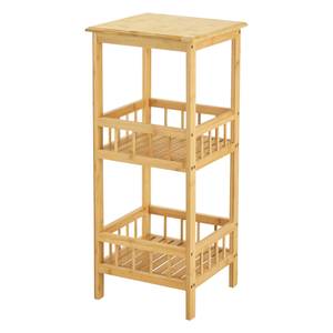 Étagère de rangement Pyhäjärvi Beige - Bambou - 33 x 79 x 33 cm