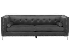 3-Sitzer Sofa AVALDSENES Dunkelgrau - Grau - Silber