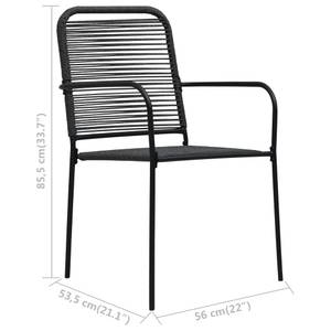 Chaise de jardin Noir - Métal - 54 x 86 x 56 cm