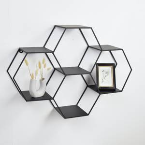 Wandboxen Hexagon Schwarz - Metall - 80 x 57 x 20 cm