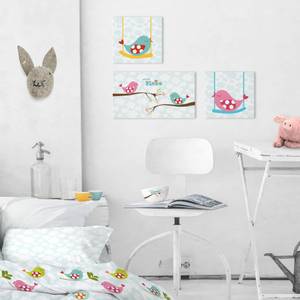 LITTLE BIRDS WANDKUNST 27x27 (B) Kunststoff - Textil - 1 x 27 x 27 cm