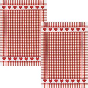 Geschirrtuch 2er-Pack Rot - Textil - 50 x 1 x 70 cm