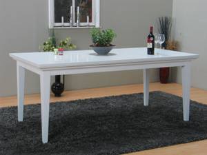 Essgruppe Venedig (9-teilig) Weiß - Holz teilmassiv - 180 x 76 x 95 cm