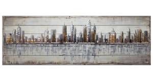 Holzbild Next Stop: USA Beige - Grau - Holz teilmassiv - 150 x 50 x 5 cm