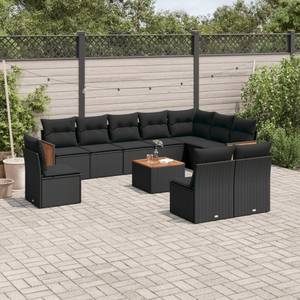 Gartensitzgruppe K3475(11-tlg) Schwarz - Massivholz - 69 x 62 x 62 cm