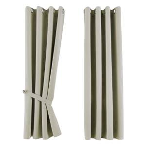 2 x Thermo Vorhang Ösen Verdunkelung Beige - 140 x 160 cm