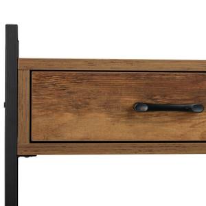 Table de nuit avec tiroir en lot de 2 Noir - Marron - Bois manufacturé - Métal - 43 x 50 x 37 cm