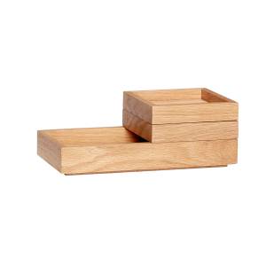 Aufbewahrungsbox Staple Beige - Holz teilmassiv - 12 x 6 x 24 cm