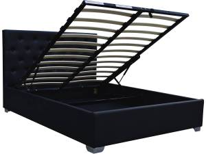 Doppelbett "TINO" mit Bettkasten - 180 × Schwarz - 188 x 217 cm