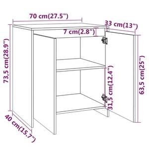 2-tlg. Sideboard HILAL Beistellschrank Grau - Holzwerkstoff - 70 x 73 x 40 cm