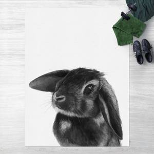 Illustration Hase Schwarz Weiß Zeichnung 210 x 280 cm