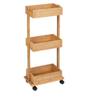 Badregal ALLEGRE BAMBOO, mobil Braun - Bambus - 19 x 72 x 32 cm