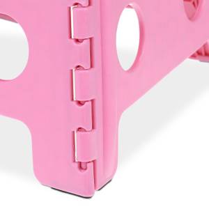 Tabouret pliable en rose Rose foncé - Blanc - Matière plastique - 37 x 30 x 29 cm