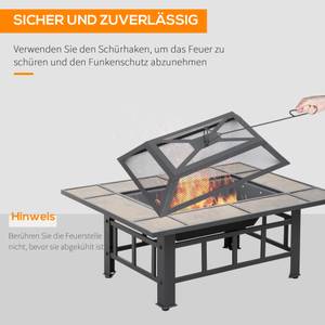 Feuerschale 842-302V00BK Braun - Metall - 71 x 51 x 92 cm