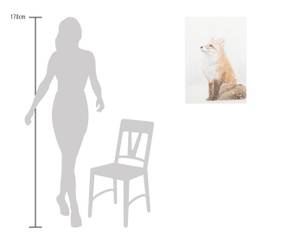 Acrylbild handgemalt Rat des Fuchses Beige - Weiß - Massivholz - Textil - 50 x 70 x 4 cm