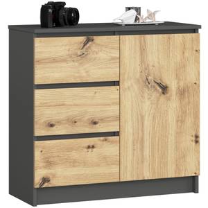 Commode K80 Jerry CLP Graphite - Gris - Chêne clair