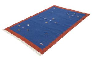 Kelim Modern - 180x120cm Blau - Naturfaser - 120 x 1 x 180 cm