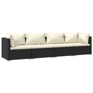 Garten-Lounge-Set (4-teilig) 3013629-8 Schwarz - Creme - Weiß - 70 x 70 cm