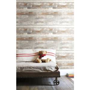 PEEL & STICK Wallpaper - Verwittertes Braun - Kunststoff - 52 x 52 x 4 cm