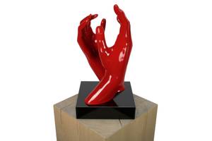 Sculpture moderne I'm there for you Rouge - Pierre artificielle - Matière plastique - 21 x 41 x 21 cm