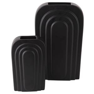 Vase aus schwarzer Keramik "Arc" Schwarz - Keramik - 6 x 18 x 11 cm