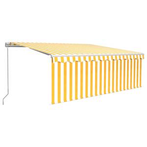 Auvent rétractable 3014348-2 Blanc - Jaune - Largeur : 400 cm