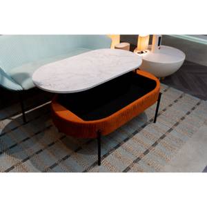Couchtisch Ballabile Storage Orange - Textil - 114 x 46 x 60 cm