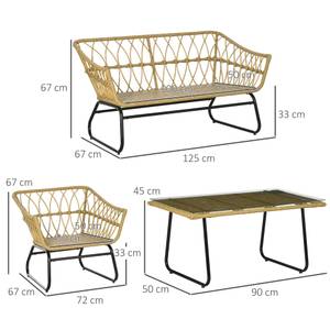 Gartenmöbel-Set 860-265V00SD Braun - Metall - 67 x 67 x 125 cm