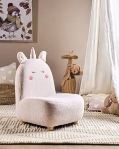 Chaise pour enfant LULEA Chêne clair - Rose foncé